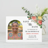 Save The Date Fête élégante de fleurs pour 73 ans (Debout devant)