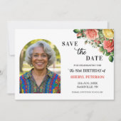 Save The Date Fête élégante de fleurs pour 81 ans (Devant)