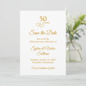 Save The Date Fête élégante simple dorée du 50e anniversaire de (Debout devant)