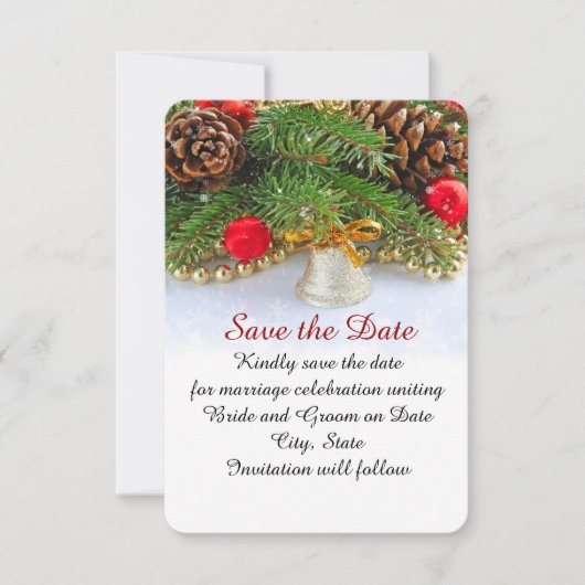 Save The Date Fêtes de Noël Bell Enregistrer la date (Devant)