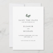 Save The Date Fêtes d'hiver Mariage botanique Enregistrer la dat (Devant)
