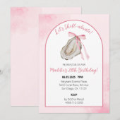 Save The Date Fêtons l'Aquarelle rose Coquette Oyster (Devant / Derrière)