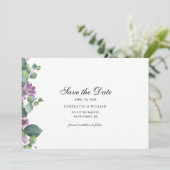 Save The Date Feuillage botanique d'eucalyptus Script (Debout devant)