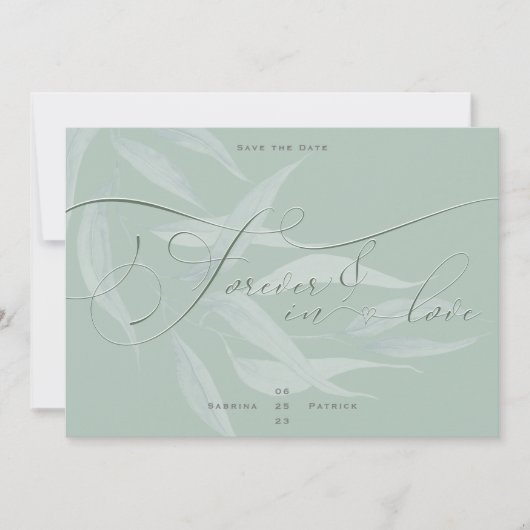 Save The Date Feuillage d'anémone Dusty Sage pour toujours dans  (Devant)
