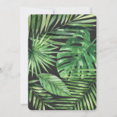 Save The Date Feuillage de feuille de palme tropicale et écritur (Dos)
