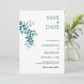 Save The Date Feuillage minimaliste d'eucalyptus (Debout devant)