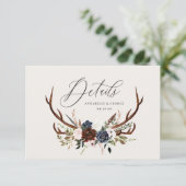 Save The Date Feuillage rustique, détails mariages floraux et ce (Debout devant)