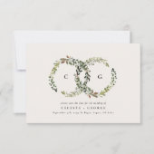 Save The Date Feuillage rustique, floral et mariage de cerf (Devant)