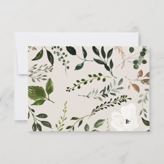 Save The Date Feuillage rustique, mariage floral et cerf (Dos)