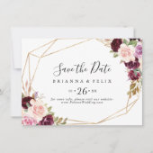 Save The Date Feuillage végétal rustique Mariage horizontal (Devant)