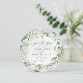 Save The Date Feuillage vert sauge aquarelle Eucalyptus Cercle (Debout devant)