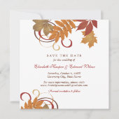 Save The Date Feuille d'automne Découpe Mariage d'automne (Devant)