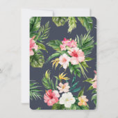 Save The Date Feuille de palme tropicale et script d'or floral (Dos)