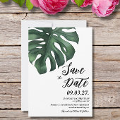 Save The Date Feuille de palme tropicale Monstera Enregistrer la