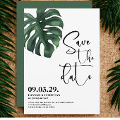 Save The Date Feuille de palme tropicale Monstera Enregistrer la
