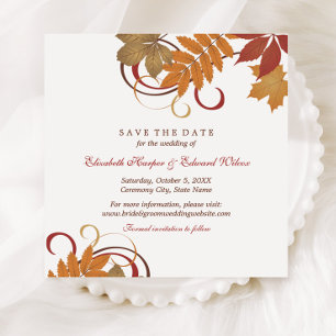 Save The Date Feuille en chute russe Mariage d'automne