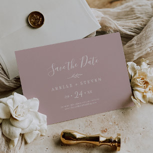 Save The Date Feuille minimale   Dusty Rose Horizontal Enregistr