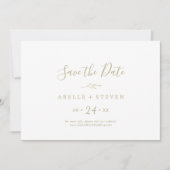Save The Date Feuille minimale | Gold Horizontal (Devant)
