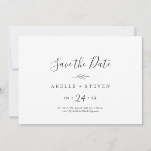 Save The Date Feuille minimale   Horizontal gris foncé