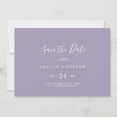 Save The Date Feuille minimale | Lavender Horizontal Enregistrer (Devant)