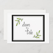 Save The Date Feuille verte Enregistrer la date (Devant / Derrière)