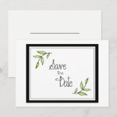 Save The Date Feuille Verte Sauvegarder La Date (Devant / Derrière)