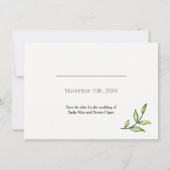 Save The Date Feuille Verte Sauvegarder La Date (Dos)