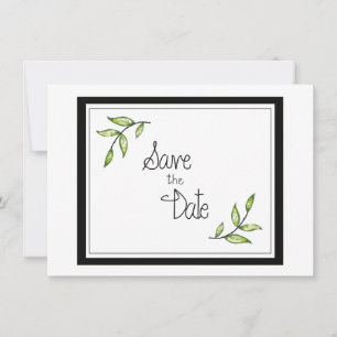 Save The Date Feuille Verte Sauvegarder La Date
