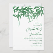 Save The Date Feuilles Botaniques Rustiques Mariage (Devant)