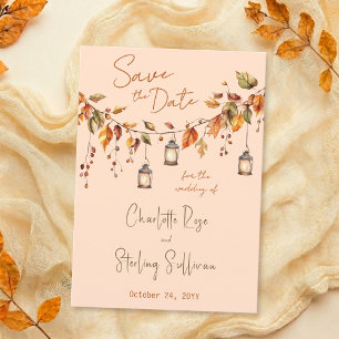 Save The Date Feuilles d'Automne Aquarelle Rustique Élégant Mari
