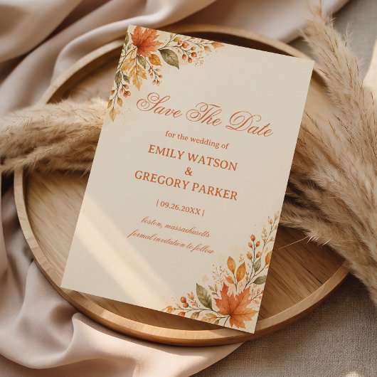 Save The Date Feuilles d'Automne Chaudes