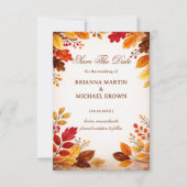 Save The Date Feuilles d'Automne Chaudes Botaniques (Devant)