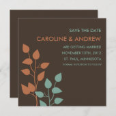 Save The Date Feuilles d'automne Double Boughs Enregistrer les c (Devant / Derrière)