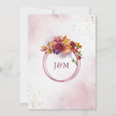 Save The Date Feuilles d'automne géométrique moderne Bourgogne C (Dos)