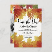 Save The Date Feuilles d'automne Mariage de automne Photo Enregi (Devant / Derrière)