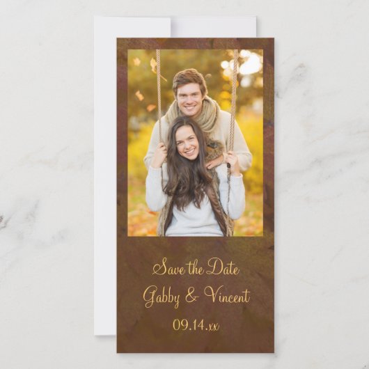 Save The Date Feuilles de l'érable couleur automne mariage Enreg (Devant)