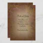 Save The Date Feuilles de l'érable couleur automne mariage Enreg (Devant / Derrière)