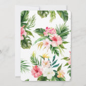 Save The Date Feuilles de palmier tropicales et aquarelle fleuri (Dos)