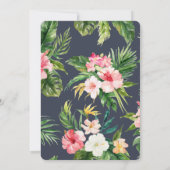 Save The Date Feuilles de palmier tropicales et aquarelle fleuri (Dos)