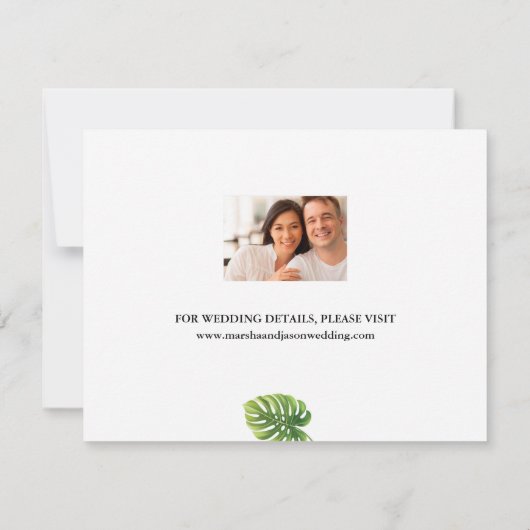 Save The Date Feuilles de palmiers tropicaux Enregistrer la cart (Dos)