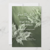 Save The Date feuilles d'érable accusant mariage de automne vert (Devant)