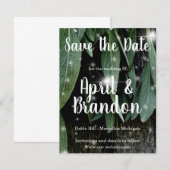 Save The Date feuilles d'herbe botanique boho écriture en bois d (Devant / Derrière)