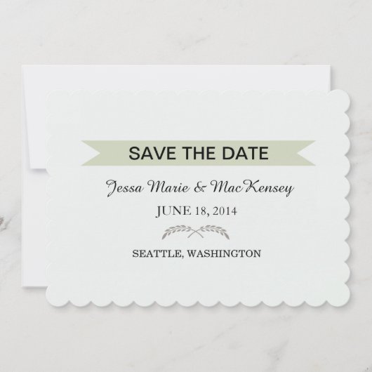 Save The Date feuilles et bannière (Devant)