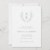 Save The Date Feuilles Floraux Dessin Mariage Moderne Enregistre (Devant)