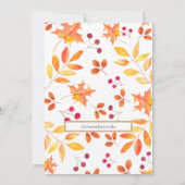 Save The Date Feuilles Rustiques D'Automne Enregistrer La Date (Dos)