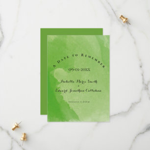 Save The Date Feuilles tropicales de Monstera de mariage vert aq