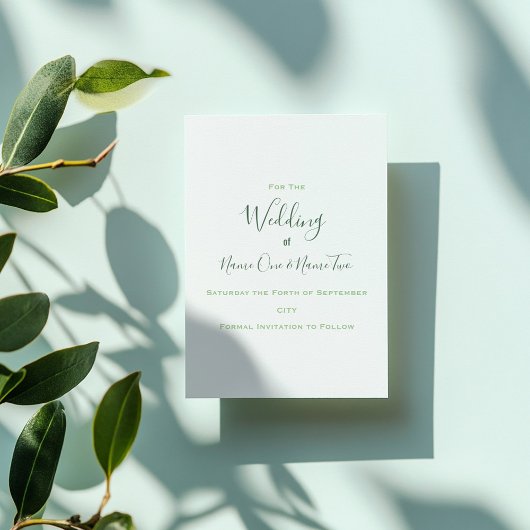 Save The Date Feuilles verts et plantes enregistrer l'invitation