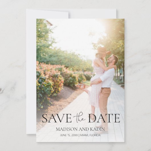 Save The Date Fiançailles Photo Élégant Script Enregistrer La Da (Devant)
