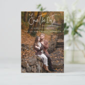 Save The Date Fiançailles photo Mariage de calligraphie Whimsica (Debout devant)