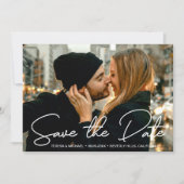 Save The Date Fiançailles Photo Modern Enregistrer la date Scrip (Devant)